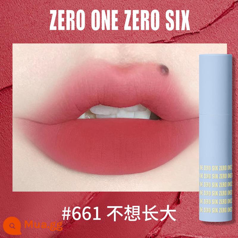 Zero One Zero Lu 0106 Lip Mud Lip Men Lip Gloss Matte Peach Không Kéo Khô Tinh Khiết Desire Sinh Viên Thể Hiện Màu Trắng - 661 Tôi không muốn lớn lên, thỏi son lý tưởng nhất thế giới