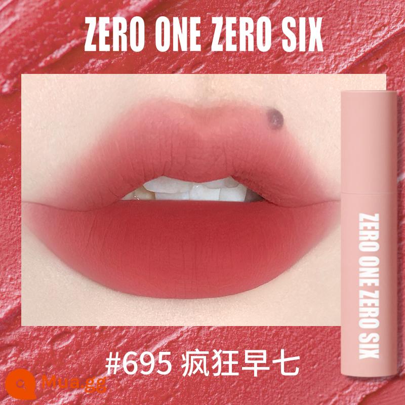 Zero One Zero Lu 0106 Lip Mud Lip Men Lip Gloss Matte Peach Không Kéo Khô Tinh Khiết Desire Sinh Viên Thể Hiện Màu Trắng - 695 Crazy Morning Seven Atmospheric Powder Mist Lip Mud