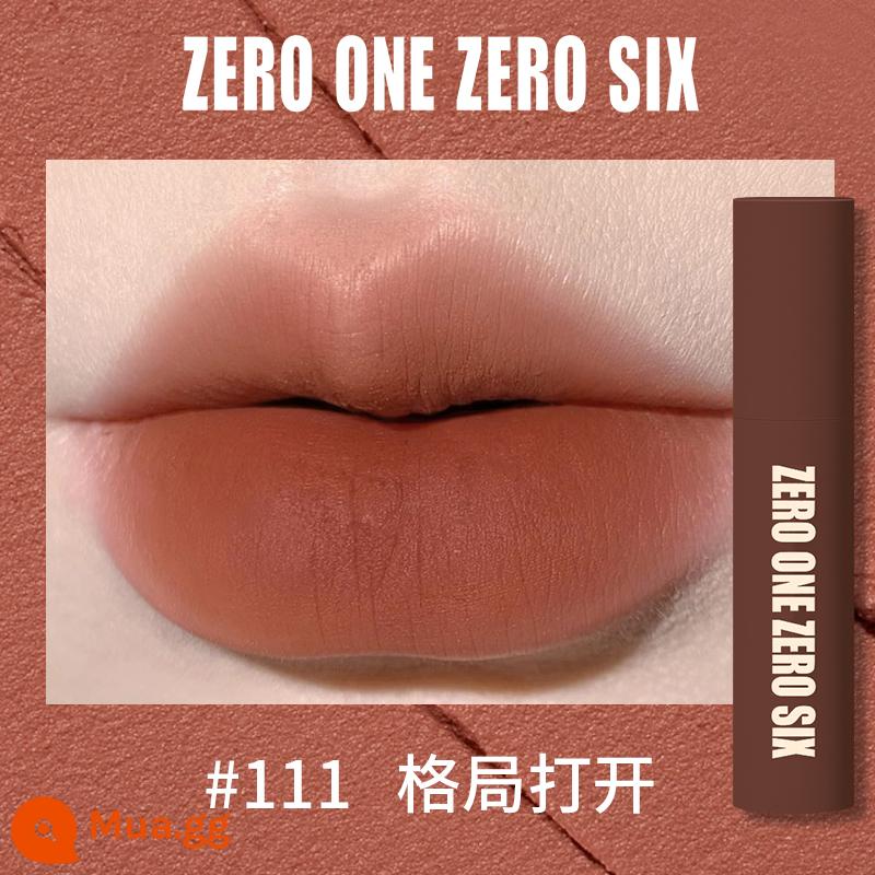 Zero One Zero Lu 0106 Lip Mud Lip Men Lip Gloss Matte Peach Không Kéo Khô Tinh Khiết Desire Sinh Viên Thể Hiện Màu Trắng - Mẫu 111 mở ra, nữ chính Yunwu Lip Mud