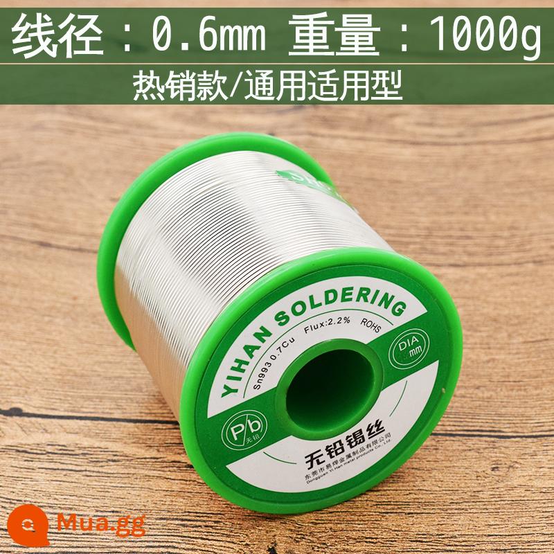 Tiêu chuẩn cao California 100ppm dễ dàng hàn thương hiệu dây hàn dây thiếc không chì bảo vệ môi trường dây thiếc độ sáng cao lõi nhựa thông nóng chảy tốt - Không chì 0,6mm 1000g