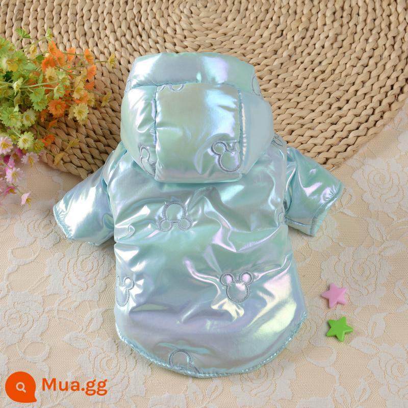 Năm Mới Quần Áo Nhiều Màu Sắc Quần Áo Cho Chó Mùa Đông Teddy Bichon Plus Nhung Ấm Xuống Áo Mèo Chó Nhỏ Con Chó - Màu xanh mùa thu