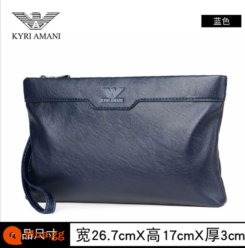 Weifang Armani Túi Nam Túi Clutch Nam Túi Xách Da Nam Kinh Doanh Giải Trí Kẹp Túi Clutch Phong Bì Túi - am12 xanh - size chuẩn, cùng kiểu dáng tại quầy - hộp quà