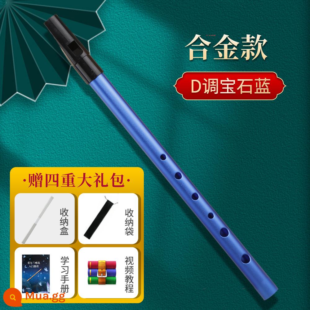 Tiếng còi Ailen người mới bắt đầu nhập cảnh sinh viên miệng sáo 6 lỗ CD key bagpipe kim loại mới ghi sáo nhạc cụ - Phím D·màu xanh mờ [gửi tài liệu giảng dạy + hộp đựng + túi đựng] nhận video hướng dẫn