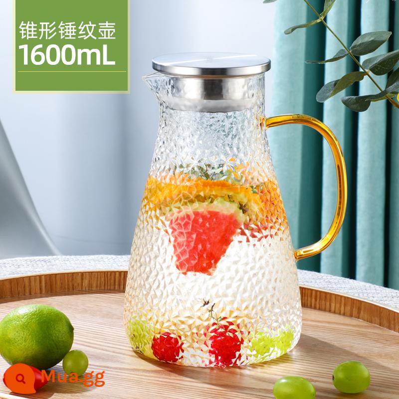 Fuguang lạnh ấm đun nước thủy tinh nhà chịu nhiệt độ cao ấm trà lạnh bong bóng chai lạnh cốc nước tủ lạnh lạnh bộ ấm đun nước - Nồi hình nón 1600ML