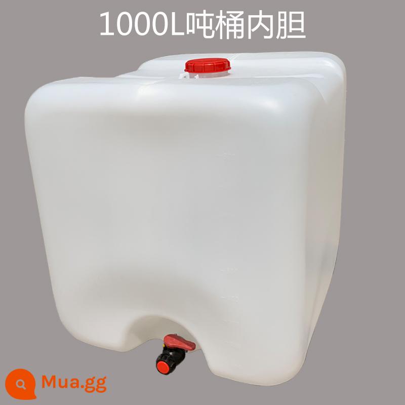 Thùng tấn mới thùng nhựa vuông dày 1000L1 tấn thùng chứa IBC Thùng 500L thùng hóa chất chứa nước thùng thùng diesel - Lớp lót 1000L màu trắng hoàn toàn mới