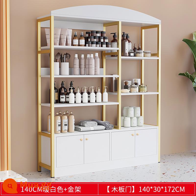 Tủ trưng bày mỹ phẩm thẩm mỹ viện chăm sóc da kệ trưng bày shop tủ kệ trưng bày sản phẩm kệ kệ shop mẹ và bé - Khung bạch kim ấm áp 140cm