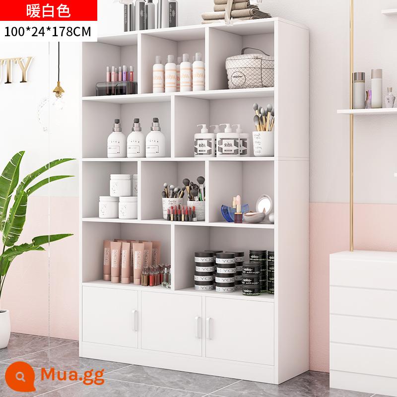 Tủ trưng bày mỹ phẩm thẩm mỹ viện chăm sóc da kệ trưng bày shop tủ kệ trưng bày sản phẩm kệ kệ shop mẹ và bé - [Mẫu đĩa] 100cm trắng ấm