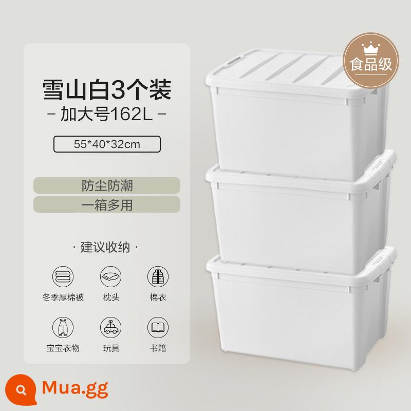 Netease Yanxuan Nhựa Hộp Bảo Quản Hộ Gia Đình Đồ Chơi Hộp Bảo Quản Quần Áo Hoàn Thiện Hộp Tủ Quần Áo Bảo Quản Đẩy Cốp Xe Ô Tô - Balo Snow Mountain White [Kích thước bổ sung 162#]