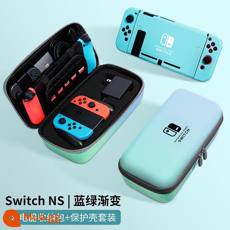 Túi đựng máy chơi game Nintendo Switch vỏ bảo vệ switcholed túi đế di động dung lượng lớn hộp cassette máy chơi game ns switchlite trọn bộ phụ kiện siwch tay cầm cứng - Bộ công tắc [gradient xanh lam √túi cứng + vỏ cùng kiểu] đi kèm miếng dán + nắp