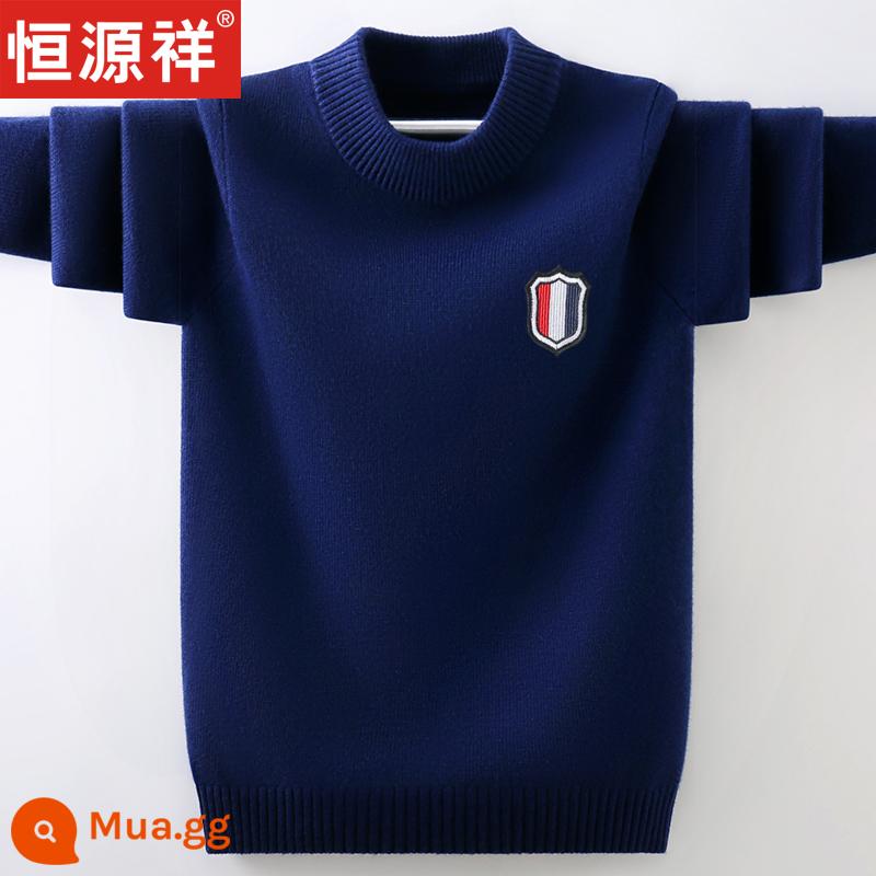 Áo len len trẻ em mới của Hengyuanxiang, áo len bé trai, quần áo trẻ em cỡ lớn, học sinh cashmere, phong cách mùa thu dày đặc, thanh thiếu niên mùa đông - 9069 Thượng Thanh