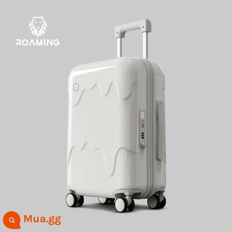 Roaming Kem Vali Đa Năng Bánh Xe Đẩy Ốp Lưng Nhẹ Nội Trú Sinh Viên Vali Du Lịch Hộp 20 Inch 24 Nam Nữ - mocha trắng