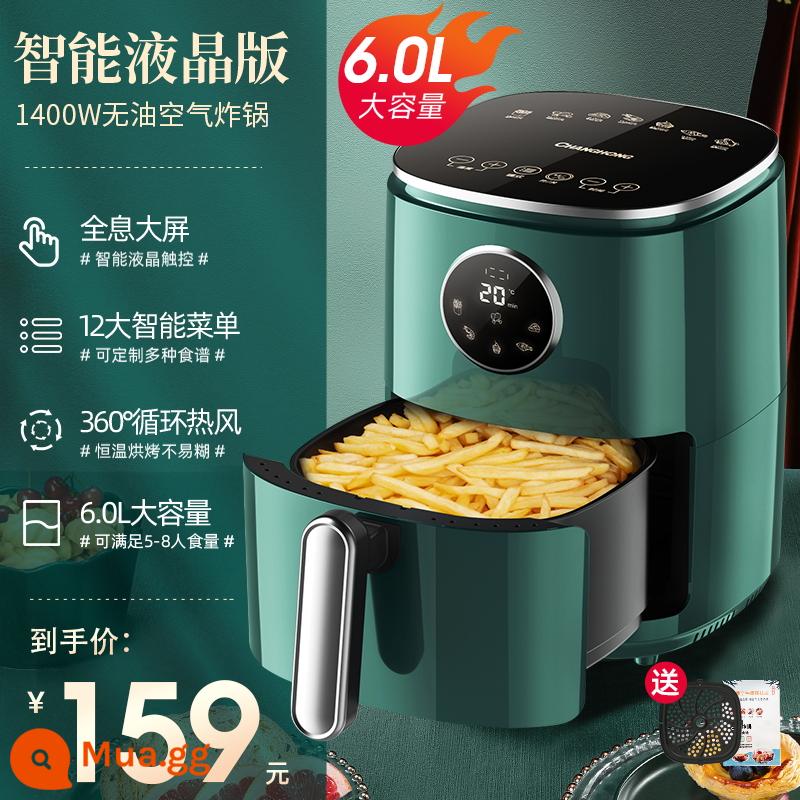 Changhong Nồi Chiên Không Dầu Air Fryer Top 10 Thương Hiệu Gia Dụng 2023 Mới Thông Minh Đa Chức Năng Hoàn Toàn Tự Động Lò Nướng Tích Hợp Động Cơ - [Smart LCD/Green 6.0L] Màn hình cảm ứng thông minh + 8 chức năng nâng cấp chính + menu thông minh chỉ bằng một cú nhấp chuột + bộ nhớ tự động tắt nguồn