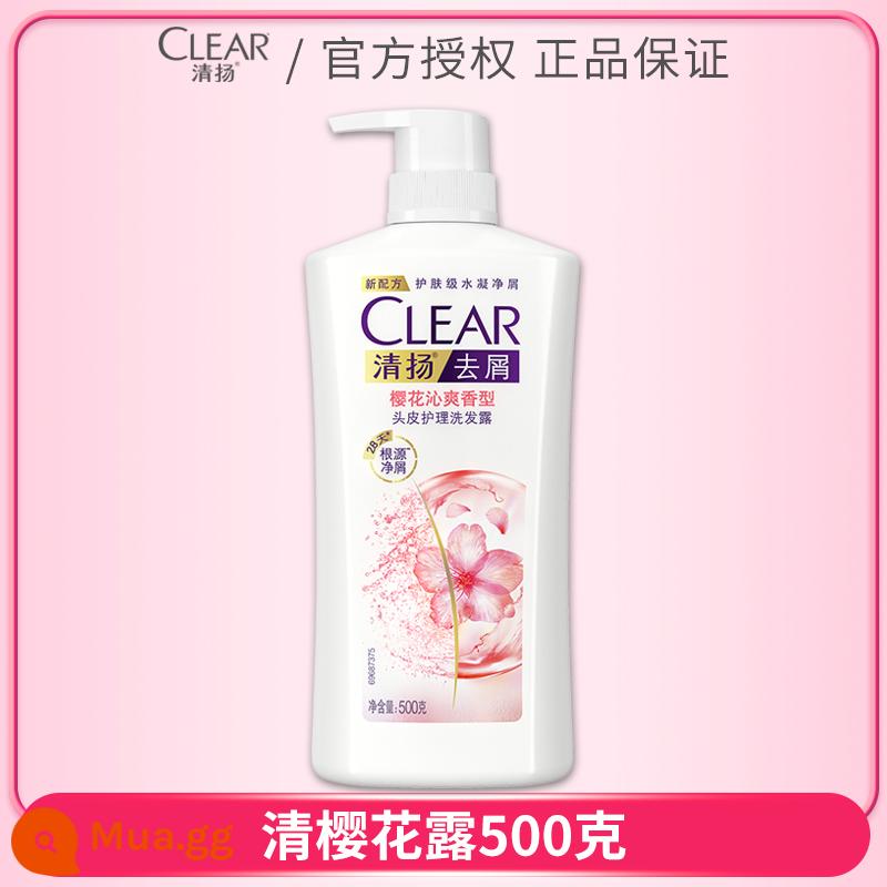 Dầu gội Clear sữa sương cho nam và nữ dầu gội trị gàu kiểm soát dầu cân bằng là lá cờ đầu chính thức của cửa hàng thương hiệu - Sakura Refreshing 500g [❤Chỉ dành cho phụ nữ❤—Hương thơm lâu dài và chống gàu].