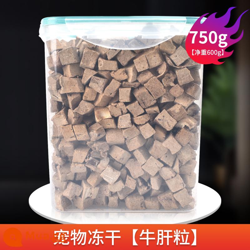 Gà khô đông lạnh 750g Cat Snacks chất béo dinh dưỡng, phô mai, chó cưng vào mèo con, ức gà, xô gia đình - Gan bò dạng hạt đông khô đựng trong thùng [750g trong thùng] Tặng 5 miếng mèo