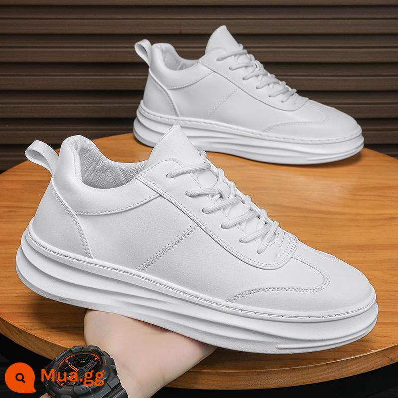 Nam Thu Đông Giày Da Đen Giày Thể Thao Sneaker Đầu Bếp Công Việc Nhà Bếp Chống Thấm Nước Chống Trơn Trượt Bảo Hộ Lao Động Giày Hợp Thời Trang - trắng (thời trang)