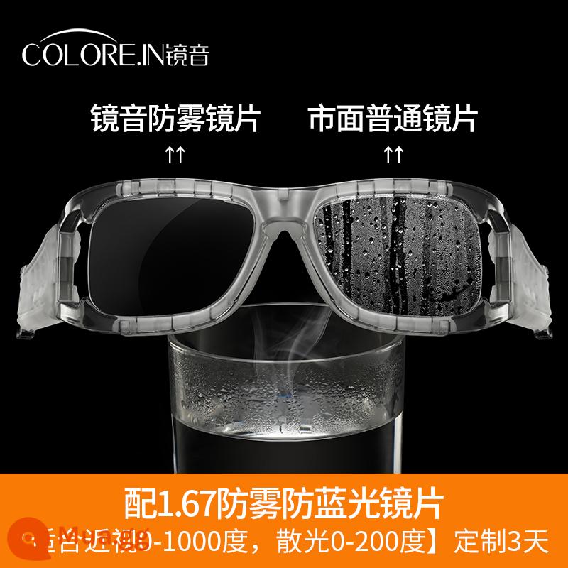 Thể thao chuyên nghiệp Box Glass Mothing Bóng rổ Chơi Ball Anti -Fog Anti -Scollision Football Protection Defense rơi xuống - Khung + thấu kính chống sương mù bóng rổ 1.67 + vải thấu kính chống sương mù miễn phí [thích hợp cho 0-1000 độ, loạn thị 0-200 độ]