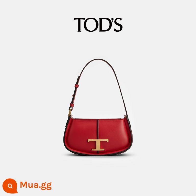 [Quà Năm Mới] TOD'S Đầu Xuân Sản Phẩm Mới Túi Nữ T TIMELESS Túi Yên Ngựa Túi Sát Nách Túi Đeo Vai - màu đỏ