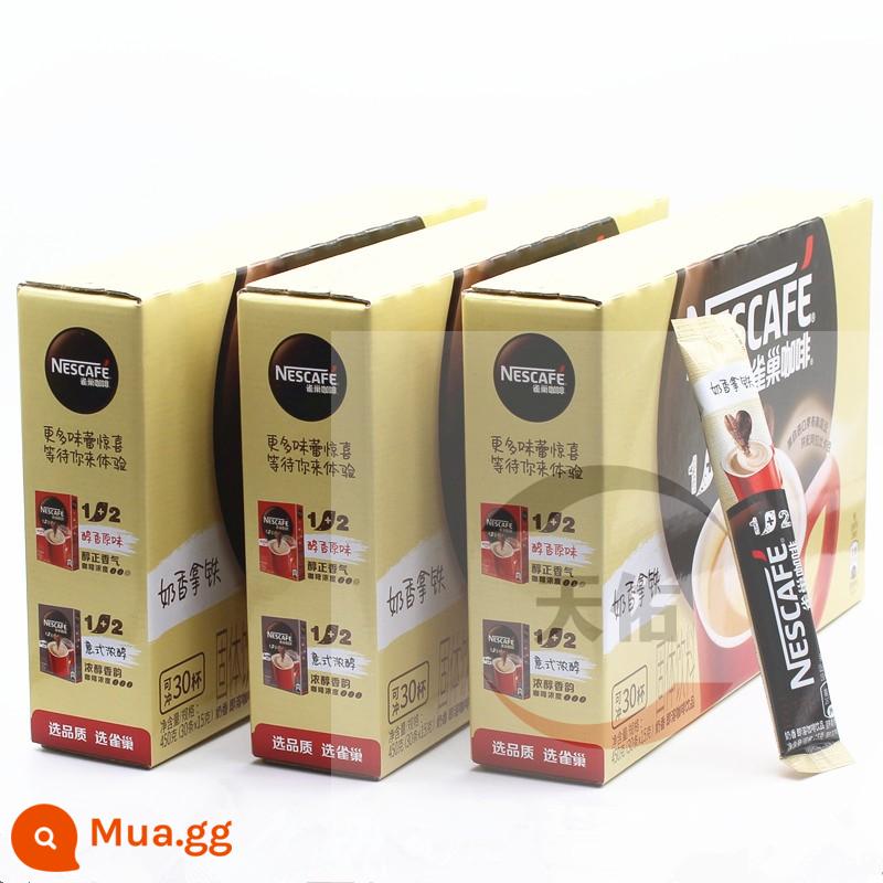 Nescafé 1+2 Instant Mellow Hương Vị Nguyên Bản Ăn Liền Ba Trong Một Ít Đường 15g Que 100 Gói Đơn Giản Nhiều Hương Vị - Hương sữa 15g*30 gói*3 hộp