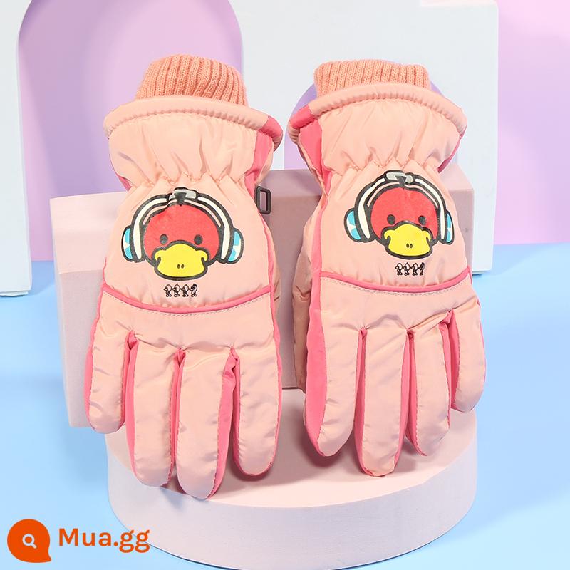 Sanrio Kuromi Trẻ Em Găng Tay Trượt Tuyết Mùa Đông Cho Bé Dễ Thương Ấm Áp Plus Nhung Dày Bé Trai Và Bé Gái Chơi Trong Tuyết Chống Thấm Nước - [Găng tay trượt tuyết 3-6 tuổi] Nhạc cụ Vịt-Hồng