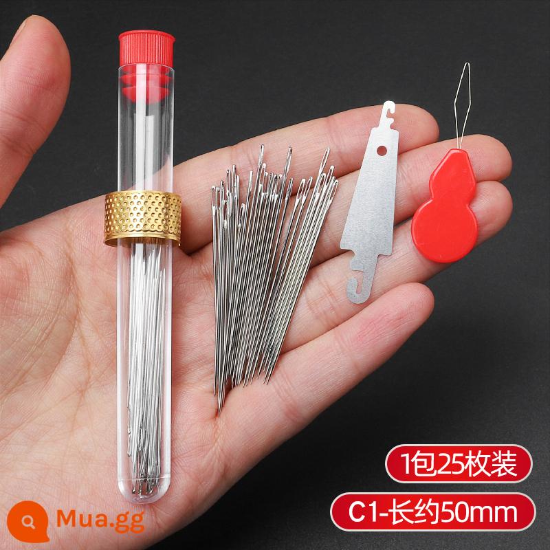 Kim khâu gia đình, kim mắt to, kim khâu tay, kim may quần áo, kim thêu tay, kim lỗ to, kim dày, kim chăn ông già - Dài 5.0 cm [gói 25] kim mắt lớn