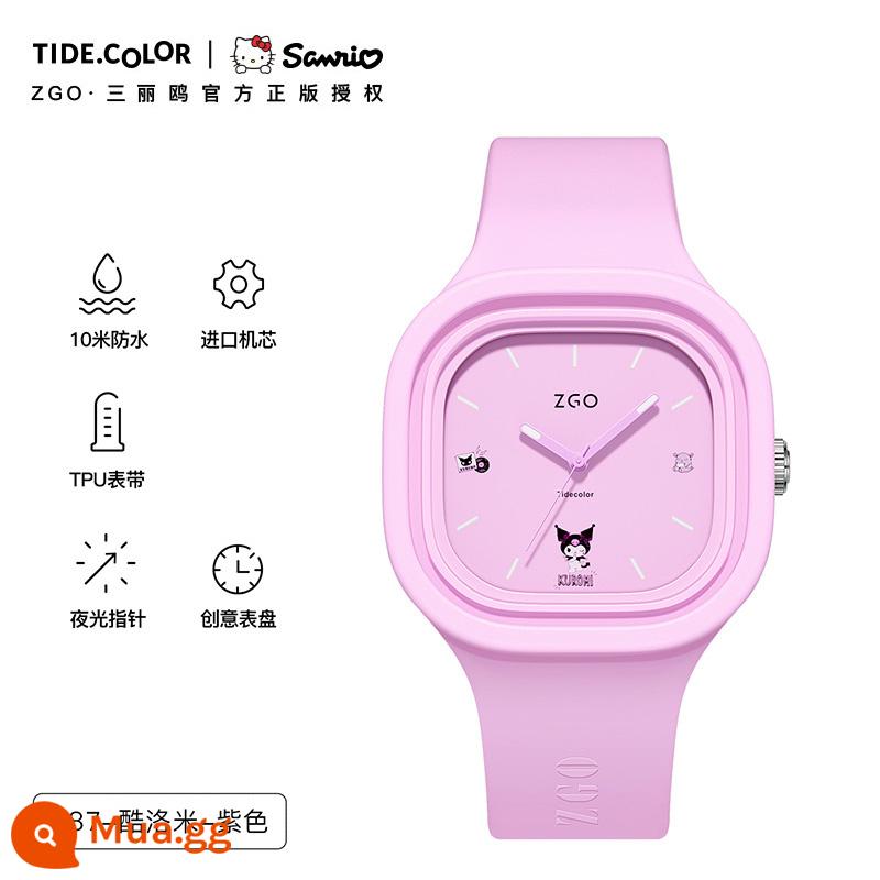 Đồng hồ Tidecolor doanh Sanrio Melody đồng hồ nữ học sinh trẻ em bé gái bé gái học sinh tiểu học chống thấm nước - [Chính hãng] 887-Kulomi-Tím