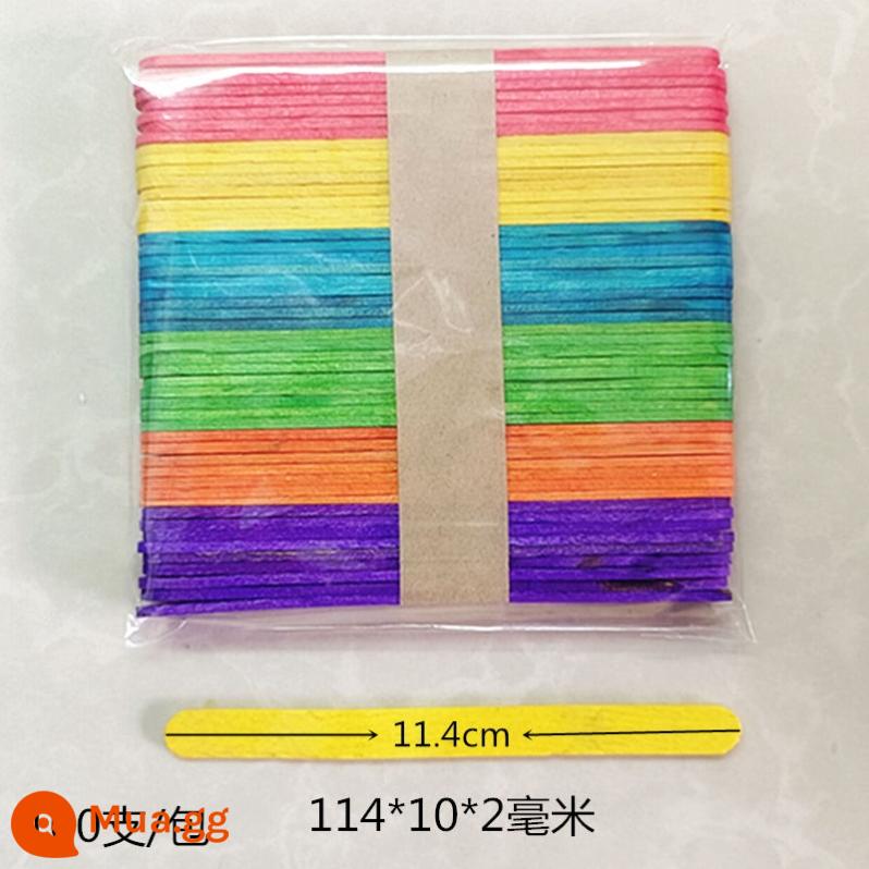 Hot-bán cấp thực phẩm ice cream stick popsicle stick popsicle stick thanh gỗ mô hình que kem thủ công thanh 100 miễn phí vận chuyển - Màu 114*10*2mm 100 miếng