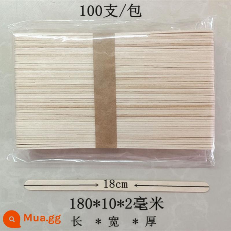 Hot-bán cấp thực phẩm ice cream stick popsicle stick popsicle stick thanh gỗ mô hình que kem thủ công thanh 100 miễn phí vận chuyển - 180*10*2mm 100 miếng