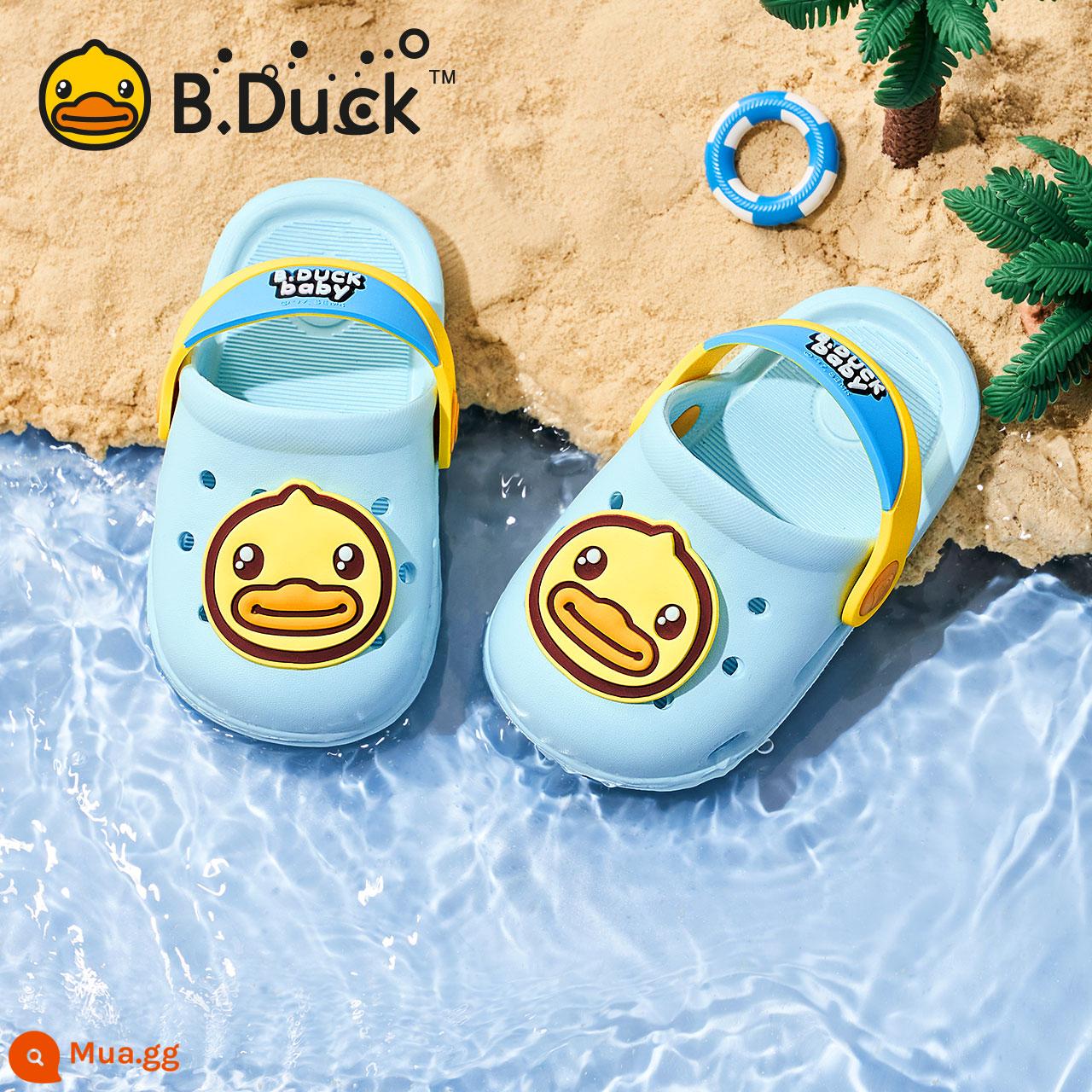 B.Duck vịt nhỏ màu vàng giày trẻ em giày lỗ bé trai mùa hè mới dép trẻ em Bao Đầu bé gái giày đi biển chống trượt - ánh trăng