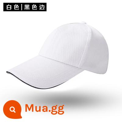 Mũ quảng cáo logo tùy chỉnh mũ tình nguyện đạt đỉnh mũ in du lịch mũ lưới mũ công sở mũ sinh viên nhóm mũ - Mẫu bông trắng