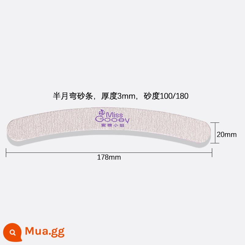 Bộ sưu tập đầy đủ các dụng cụ đặc biệt dành cho tiệm làm móng, bộ làm móng tay, dũa móng tay, dải chà, tem mờ, dải tạo hình và đánh bóng - Dải cát cong hình bán nguyệt