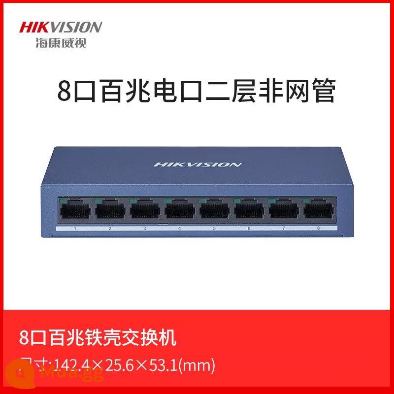 Switch poe Hikvision 4 cổng 5 cổng 8 cổng 16 cổng 24 cổng 100M gigabit chuẩn quốc gia giám sát 48V dây mạng chuyên dụng cấp nguồn chuyển mạch chuyển đổi mở rộng dây mạng Ethernet shunt - [Switch 8 cổng 100M không POE] - Vỏ sắt