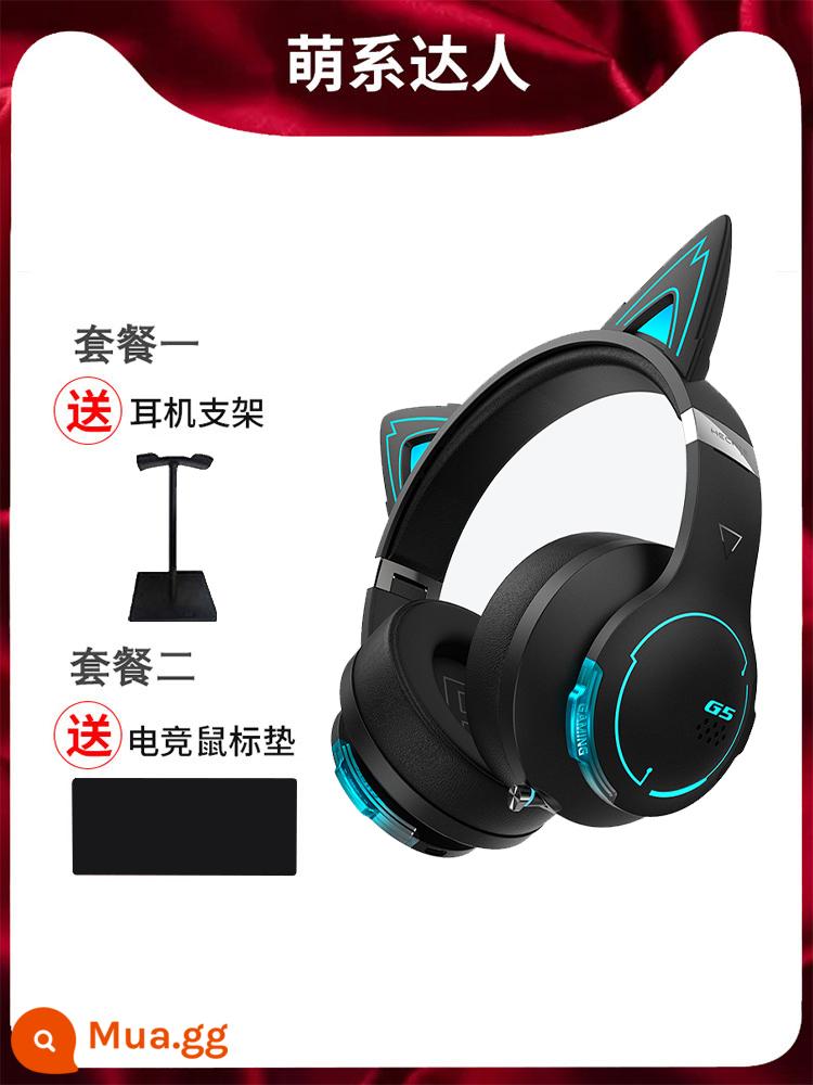 Tai nghe Bluetooth tai mèo gắn trên đầu Rambler HECATE G5BT máy tính không dây hình cô gái trò chơi dễ thương thể thao điện tử - Diêu Diệp Hỷ