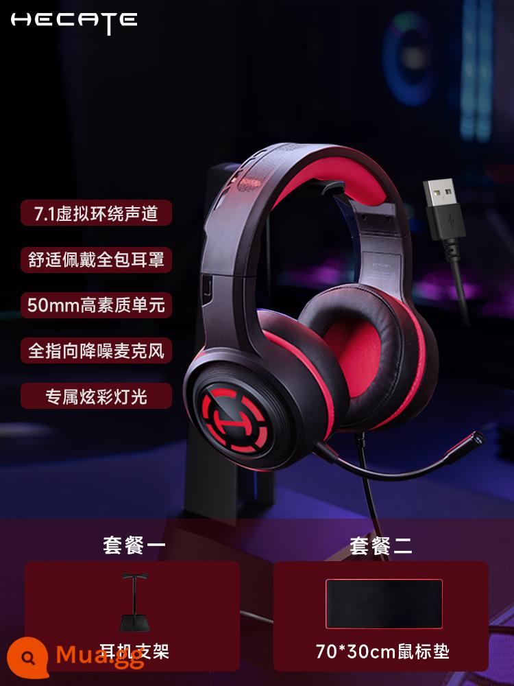 Tai nghe HECATE Edifier Esports G1Pro tai nghe chơi game có dây dành cho máy tính để bàn có micro - đen đỏ