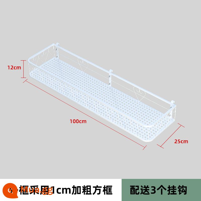 Giá để đồ hoa có giá để đồ ban công bệ cửa sổ mở rộng hiện vật sắt chậu hoa khung lan can cạnh cửa sổ treo mọng nước giá hoa - Trắng 100 dài và 25 rộng❤ góc tròn