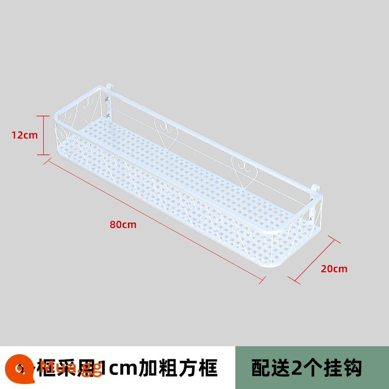 Giá để đồ hoa có giá để đồ ban công bệ cửa sổ mở rộng hiện vật sắt chậu hoa khung lan can cạnh cửa sổ treo mọng nước giá hoa - Trắng 80 dài và 20 rộng❤ góc tròn