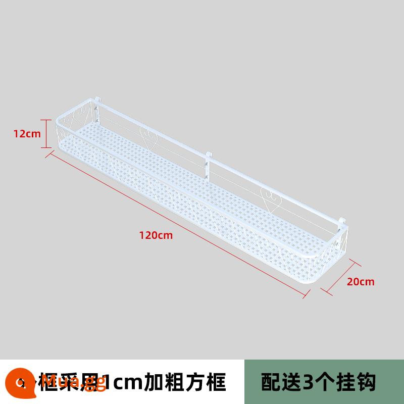 Giá để đồ hoa có giá để đồ ban công bệ cửa sổ mở rộng hiện vật sắt chậu hoa khung lan can cạnh cửa sổ treo mọng nước giá hoa - Màu trắng dài 120 và rộng 20❤ góc tròn