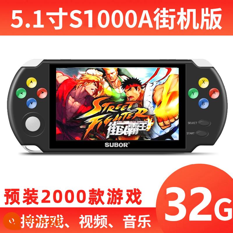 Máy chơi game Xiaobawang Q900 cầm tay mới psp arcade cổ điển màn hình lớn FC cầm tay gba Contra bảng điều khiển trò chơi hai người chơi Tetris của Nintendo hoài cổ xách tay kiểu cũ - Phiên bản chơi đơn nâng cấp 5,1 inch 32G đen [trò chơi 2000]