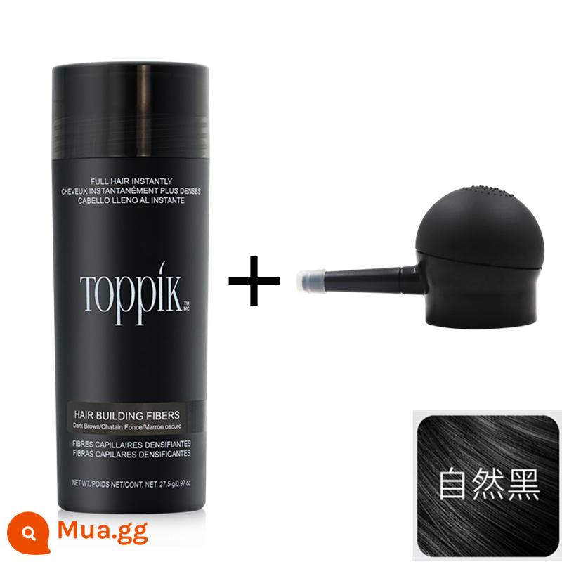 TOPPIK Mỹ top-feng tăng dày đặc bột sợi tóc chân tóc dày đặc thần tóc phát hành lại bột sợi protein dày đặc - Đen 27,5g + vòi phun