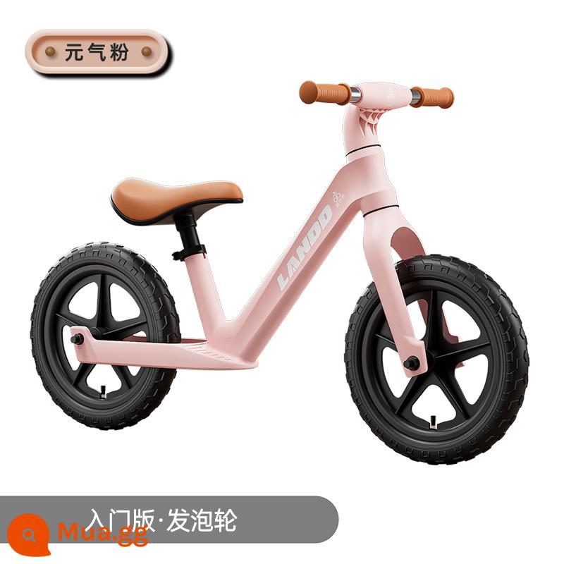 Xe thăng bằng doudou trẻ em màu xanh không có bàn đạp 1-3-6 tuổi 2 trẻ em xe trượt scooter đồ chơi xe cho bé xe trượt scooter - Bánh xe xốp 12 inch [Vitality Powder] Phiên bản đầu vào + Dụng cụ lắp đặt 2-6 tuổi