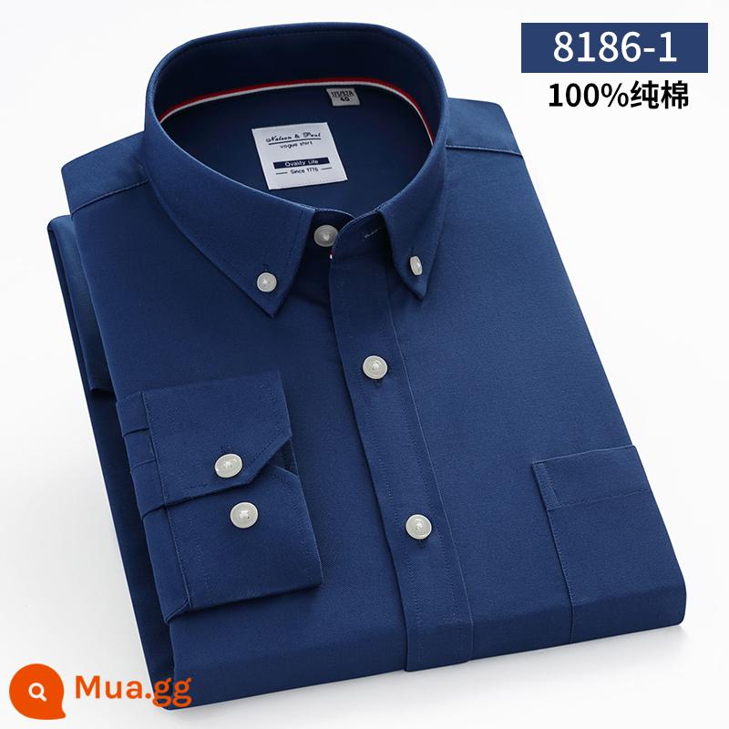 Ralph Lauren Polo Mùa Xuân Áo Sơ Mi Cotton Nam Dài Tay Sọc Trung Niên Công Sở Mỏng Nam Cotton Oxford Áo Sơ Mi - 8186-1 (tay áo dài cotton nguyên chất)