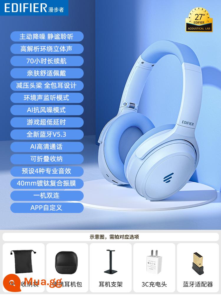 Edifier MT6 giảm tiếng ồn chủ động Tai nghe Bluetooth tai nghe tai nghe không dây 2023 new w820 game nb - Cái hồ màu xanh