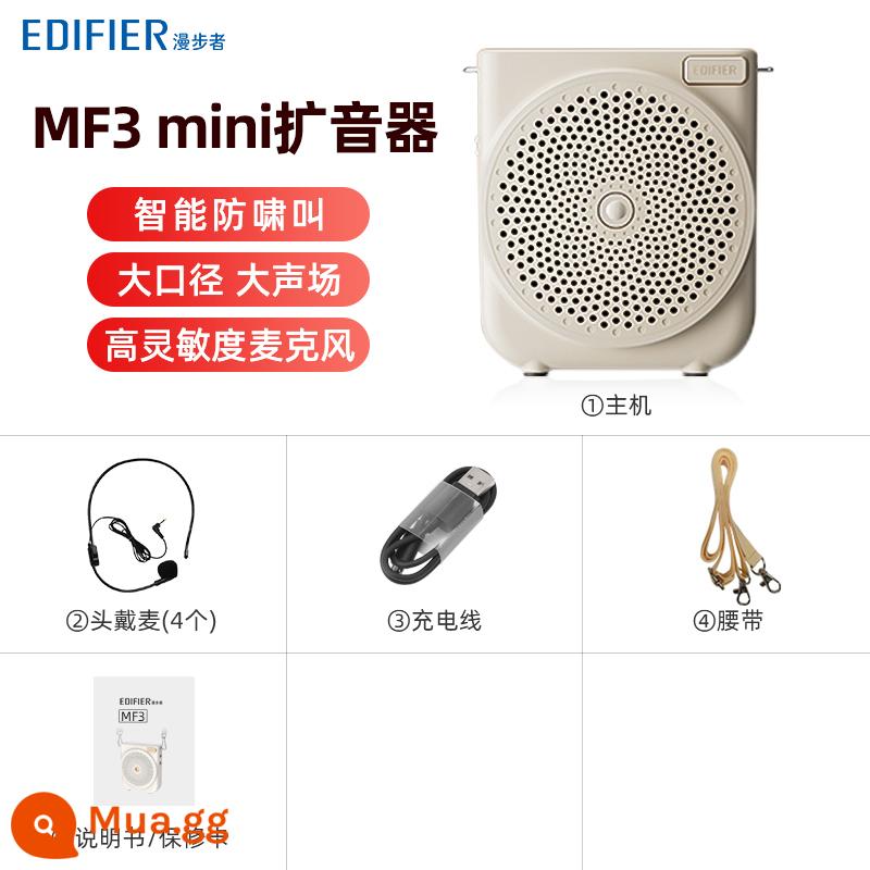 Edifier ong nhỏ loa máy giáo viên tai nghe không dây chuyên dụng giáo viên lớp micro bài giảng hướng dẫn - Cloud White (MF3 mini+4 tai nghe+cáp sạc+dây đeo)