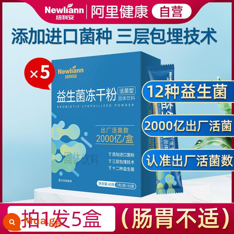 Probiotic bột đông khô hợp chất đường tiêu hóa cửa hàng hàng đầu chính thức người lớn trẻ em bifidobacteria không điều hòa đường ruột - Loại vi khuẩn sống (1 mũi, 5 hộp) Khó chịu đường tiêu hóa