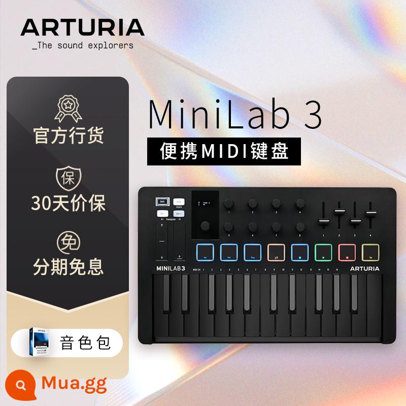 Arturia 25 phím MiniLab 3 bộ sắp xếp âm nhạc mới âm nhạc điện tử bộ điều khiển di động Bàn phím MIDI - Vận chuyển từ Quảng Châu [MiniLab 3 thế hệ thứ ba mẫu mới màu đen tuyền] + âm thanh chân thực