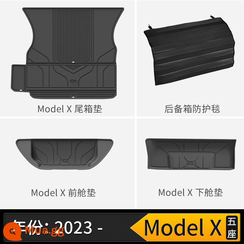 Thảm cốp xe TPE đầy đủ 3W phù hợp cho Tesla Model3 ModelY modelX S Edamame 3 thảm cốp xe - Thảm cabin phía sau năm chỗ Model X + thảm cabin phía sau + thảm cabin phía trước + chăn bảo vệ (23-24 mẫu)