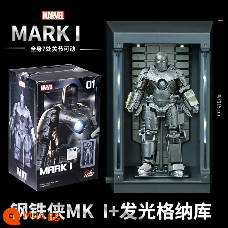 Mid -Motion Iron Man MK85 Di chuyển Puppet chính hãng Marvel Avengers Model Mô hình mô hình mô hình - [Iron Man MK1] Khoảng 10cm + Gnaku (dạ quang)