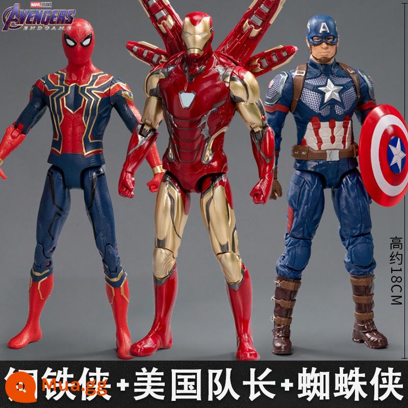 Mid -Motion Iron Man MK85 Di chuyển Puppet chính hãng Marvel Avengers Model Mô hình mô hình mô hình - [Iron Man MK85+Captain America+Iron Spider-Man] Cao khoảng 18CM