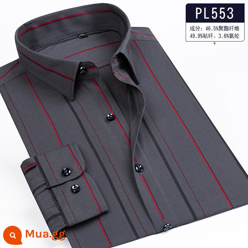 Ralph Lauren Polo Áo sơ mi mùa xuân, mùa thu, áo khoác cotton dài tay nam, áo khoác Oxford kiểu dáng doanh nhân, áo sơ mi sọc cotton không sắt - PL553