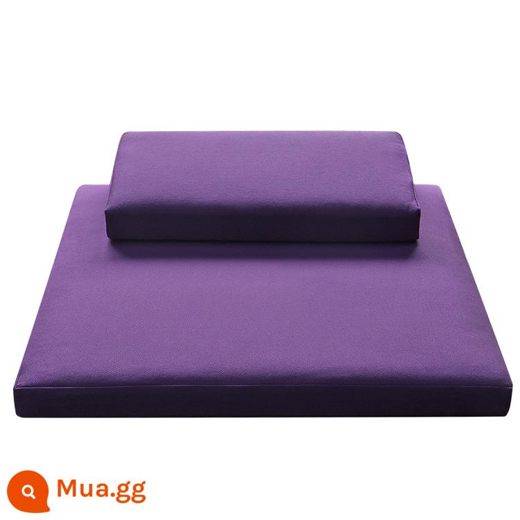 Thảm thiền chánh niệm cao cấp lụa dừa đệm thiền ngồi thiền đệm thiền đệm futon dày nhà đệm thiền - Gấp trơn màu tím