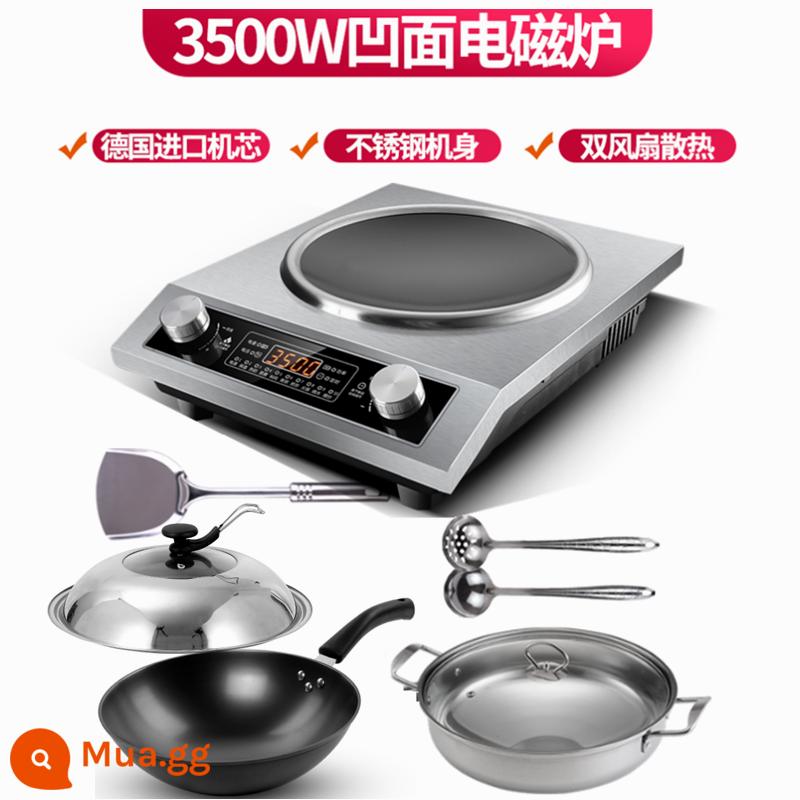 Hàng chính hãng gia dụng mặt lõm công suất cao 3500W cảm ứng đa năng tích hợp cảm ứng thời gian chảo rán - Gói nâng cấp 3500W ba [núm lõm]